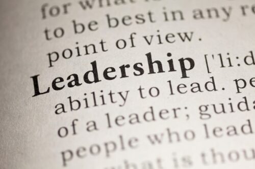 A close up of the word leadership in a dictionary