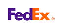 A fedex logo is shown in purple and orange.