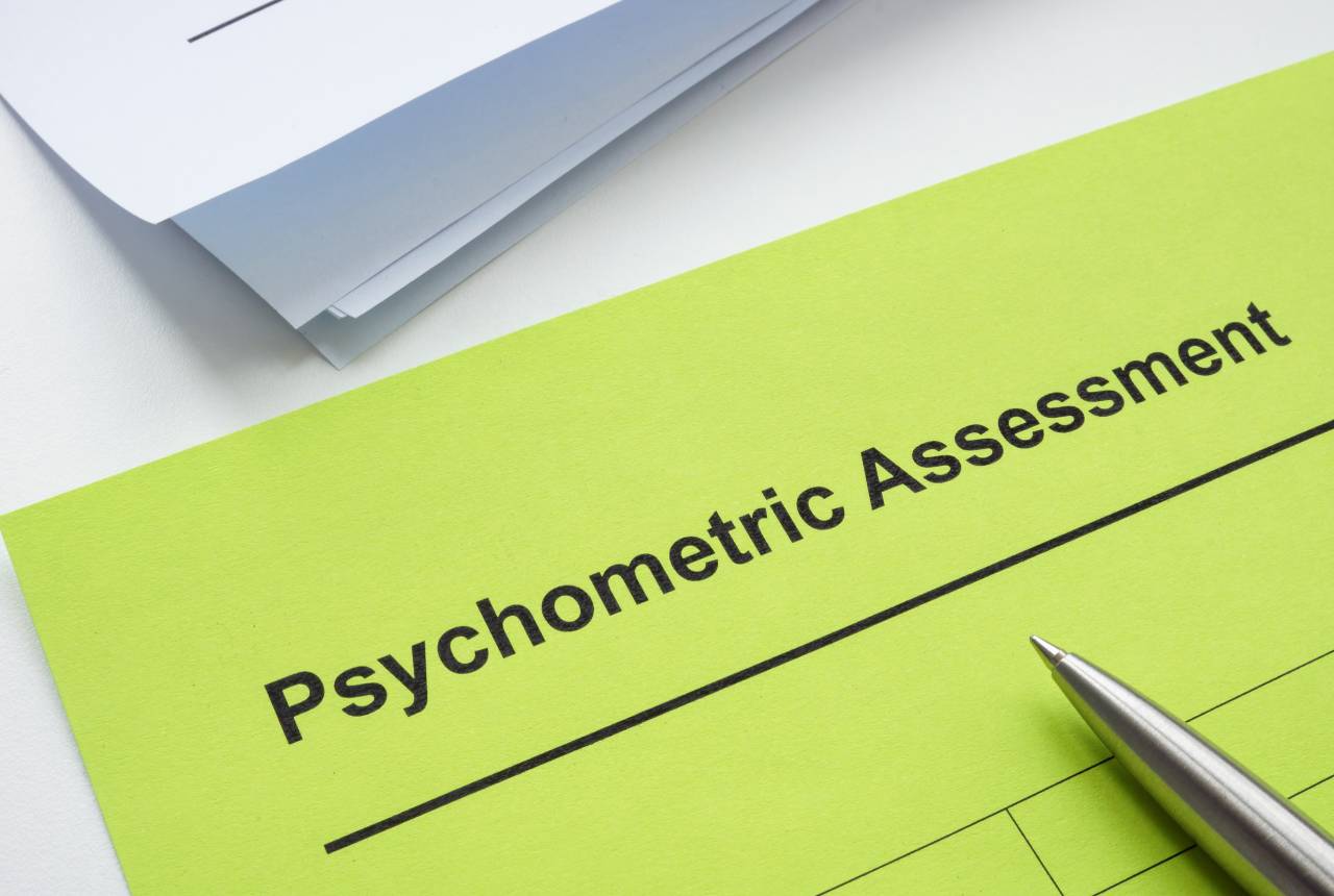 A close up of the psychometric assessment form