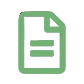 A green document icon on black background